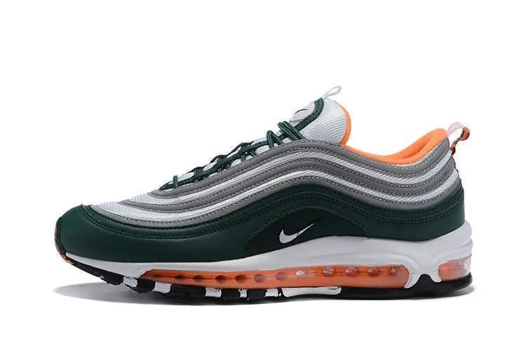 Nike Air Max 97 Green Grey Orange Shoes !!! CYBER MONDAY SALE !!! Asics Rocker Shoes
