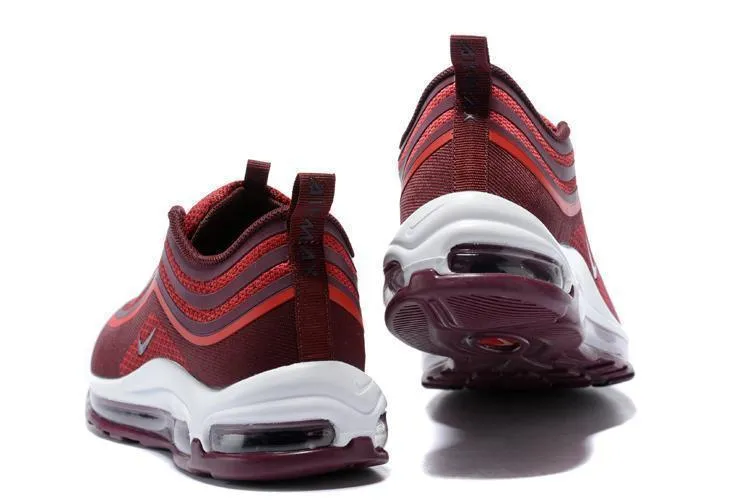 Nike Air Max 97 Ultra 17 Noble Red Wine Red White Men Shoes !!! CYBER MONDAY SALE !!! Asics Kayano Shoe