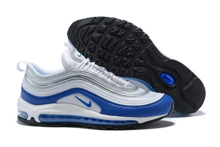 Nike Air Max 97 White Royal Silver Blue Shoes !!! CYBER MONDAY SALE !!! Asics Flytefoam Tennis Shoes