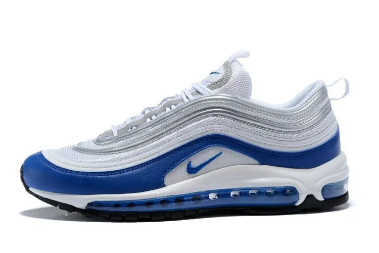 Nike Air Max 97 White Royal Silver Blue Shoes !!! CYBER MONDAY SALE !!! Asics Shoes New Zealand