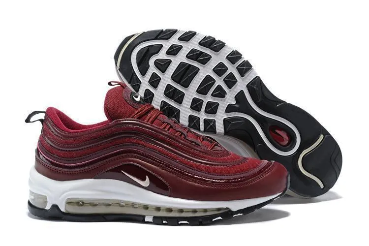 Onitsuka Tiger Asics Shoes Nike Air Max 97 Wine Red White Shoes !!! CYBER MONDAY SALE !!!