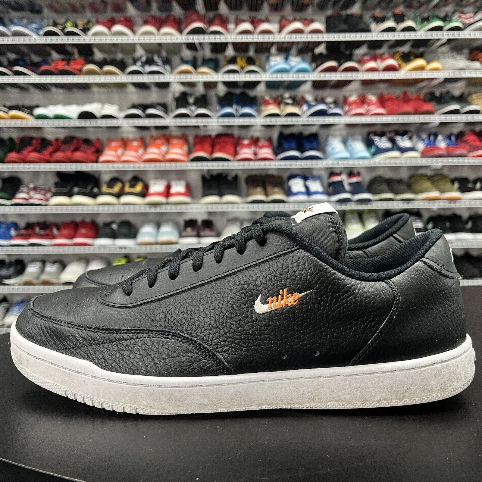 Asic Exeos Wrestling Shoes Nike Court Vintage Premium Black Leather CT1726-002 Men's Size 13