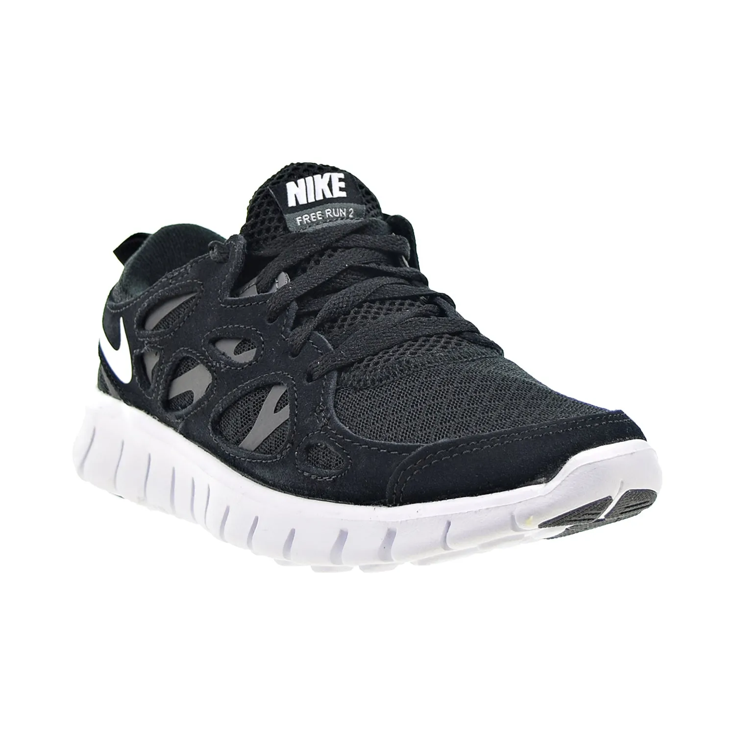 Nike Free Run 2 (GS) Big Kids' Shoes Black-White-Dark Grey Asics Running Vs Walking Shoes