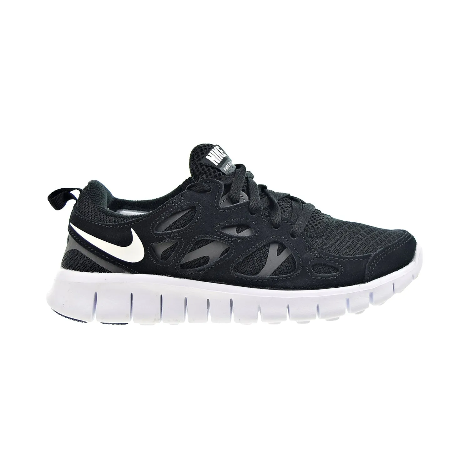 Asics Indoor Court Shoes Nike Free Run 2 (GS) Big Kids' Shoes Black-White-Dark Grey