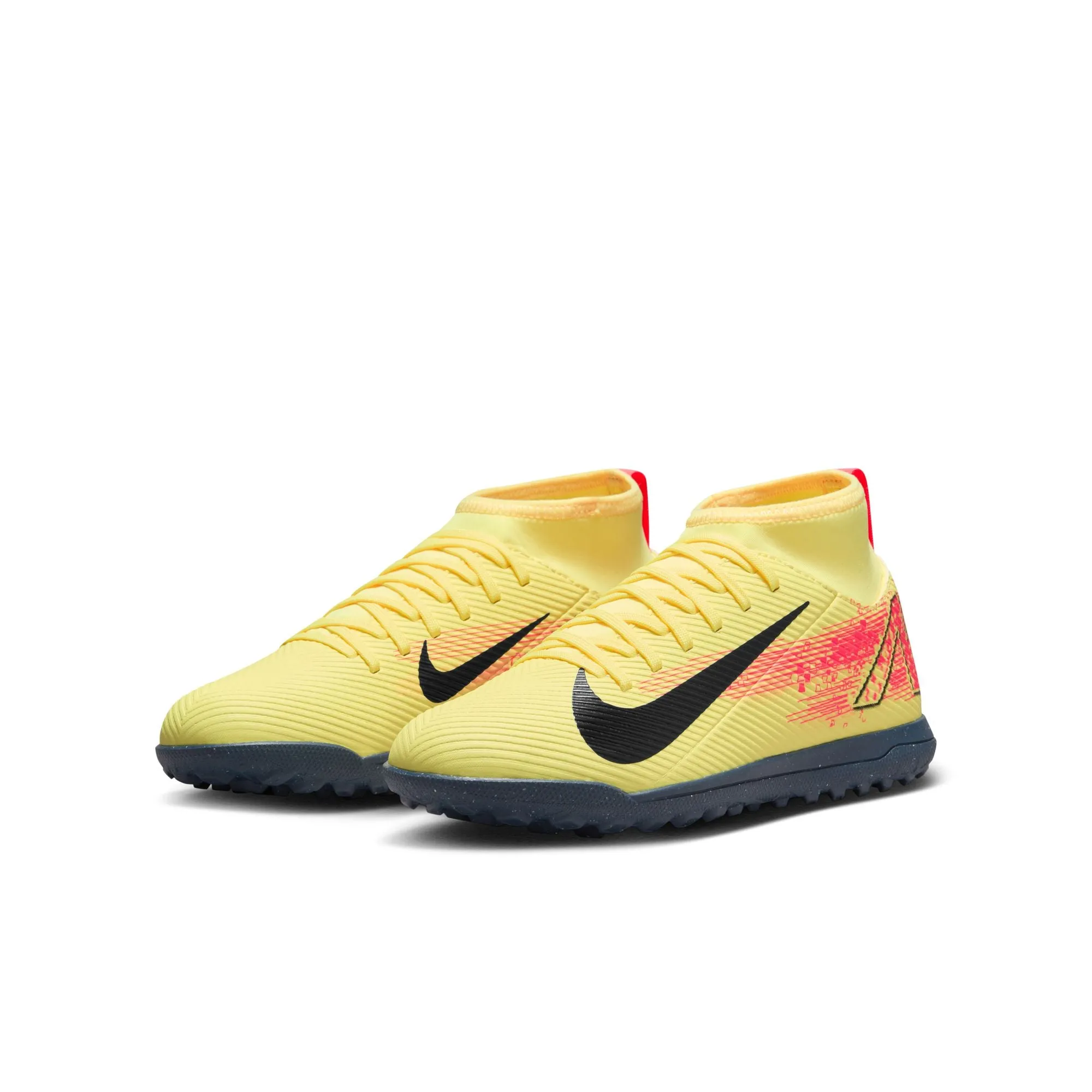 Nike Junior Mercurial Superfly 10 Club KM TF Turf Shoes - LT Laser Orange/ Armony Navy Asics Fit