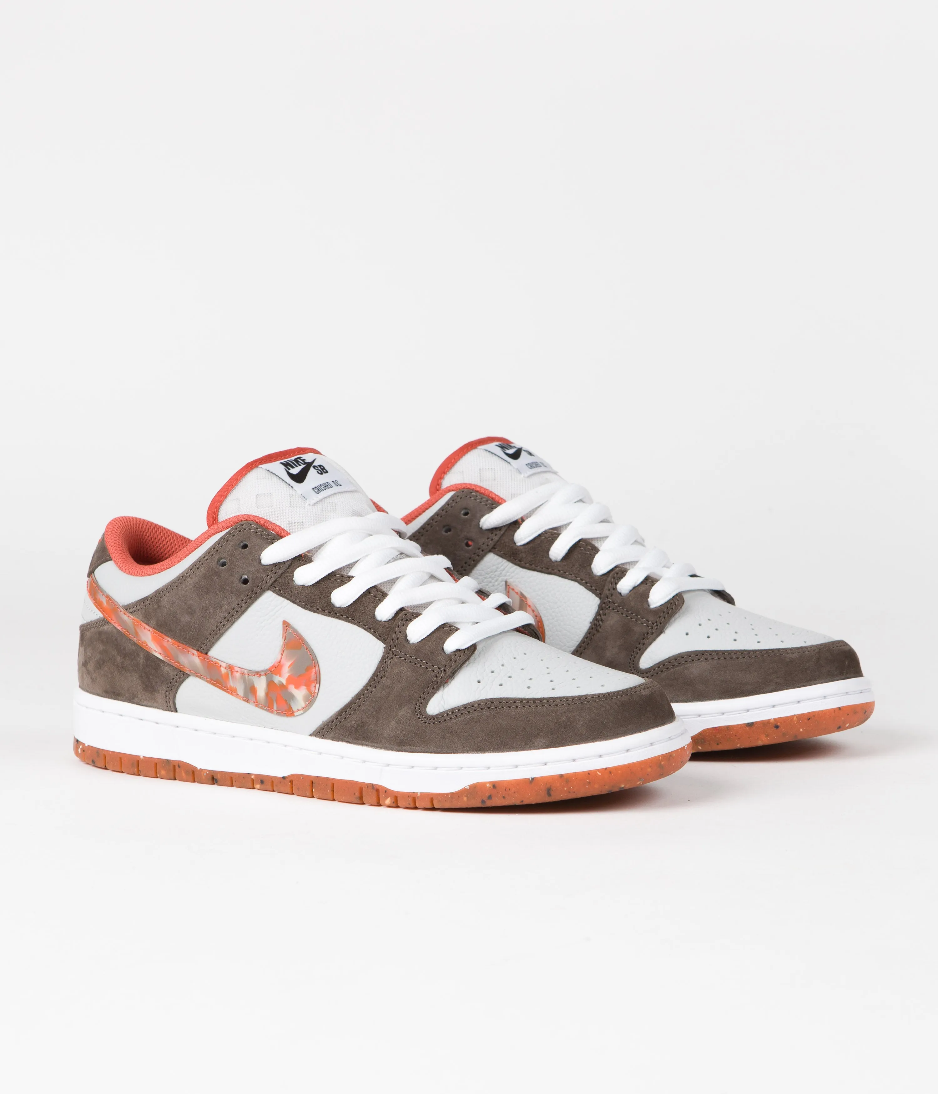 Nike SB x Crushed DC Dunk Low Pro Shoes - Olive Grey / Manta Orange - Rattan Decathlon Asics Running Shoes