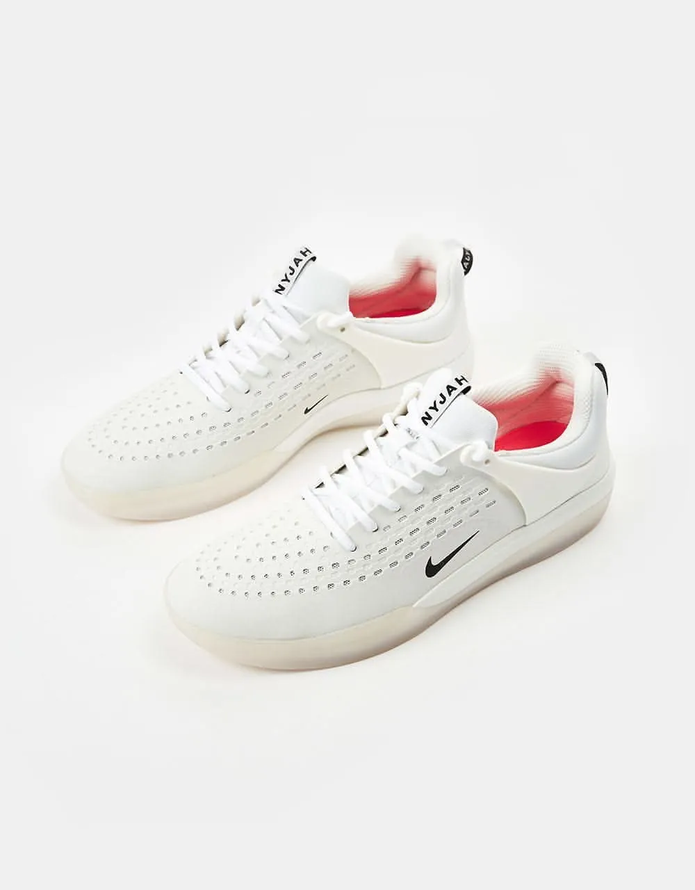 Nike SB Zoom Nyjah 3 Skate Shoes - White/Black-Summit White-Hyper Pink Good Asics Walking Shoes