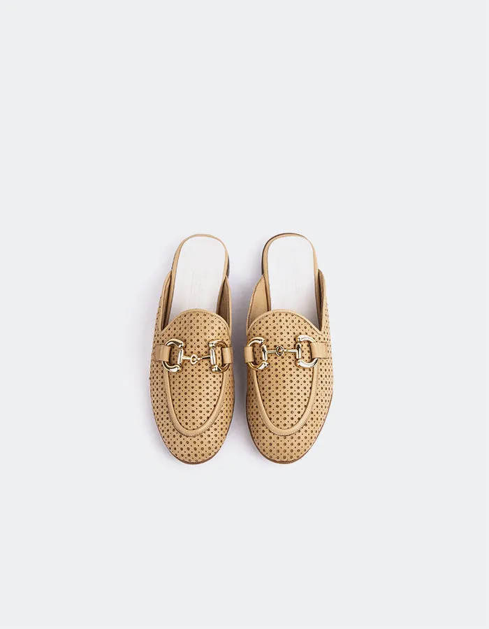 Nineveh Camel Leather Tan Heeled Loafers