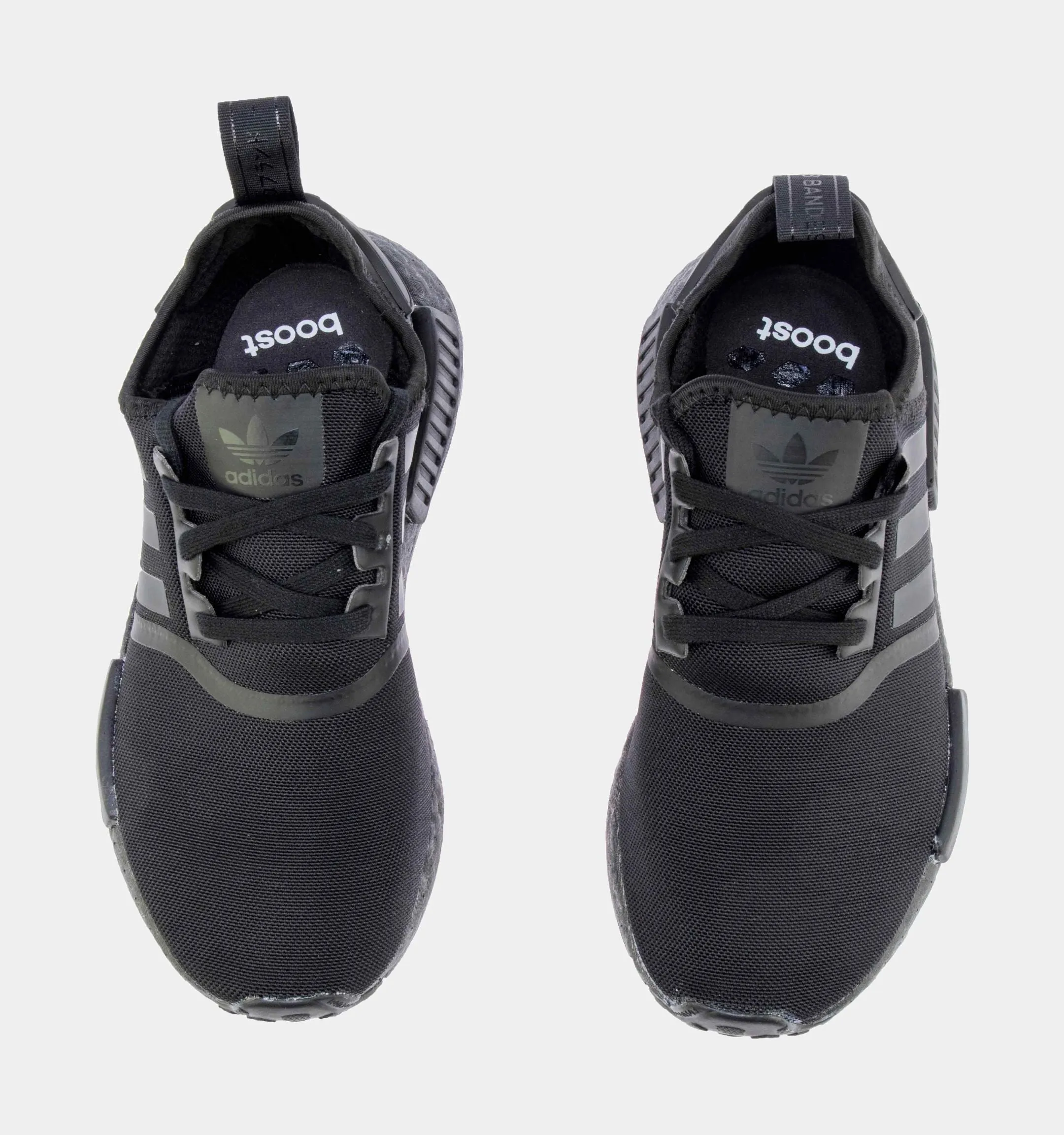 Off White Shoes Adidas NMD R1 Triple Threat Grade School Running Shoe (Black)