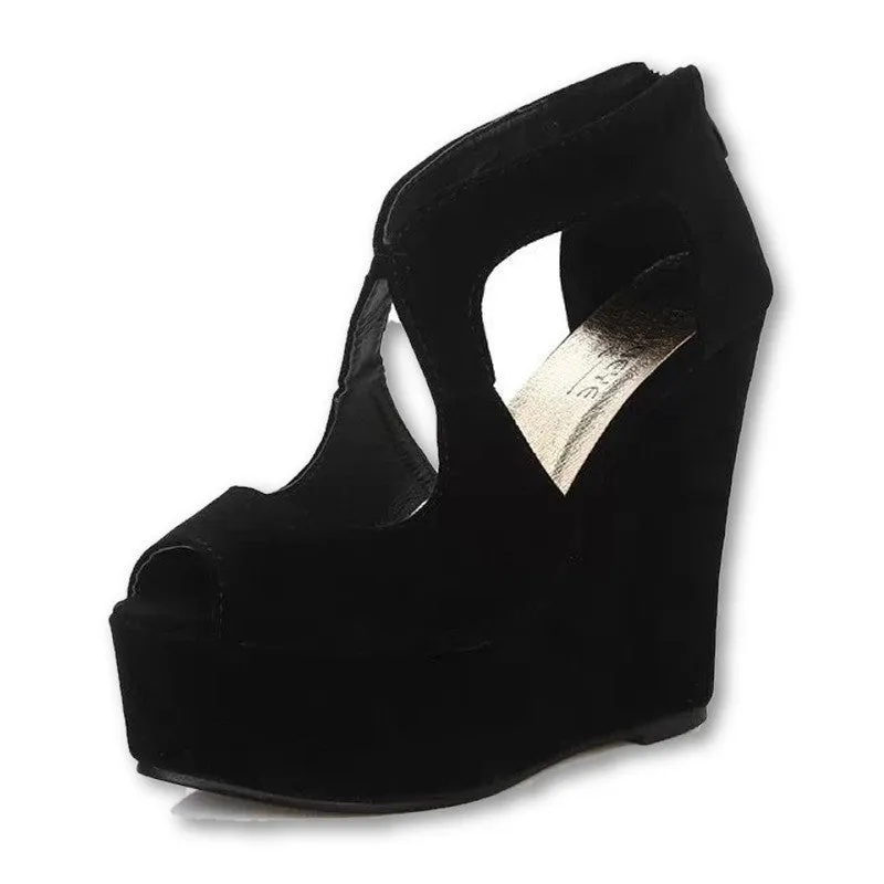 Tortoise Sandals FASHION 11cm High Heel Women Sandals Summer Wedge Shoes Fretwork Platform Sandal Gladiator Sandals Women