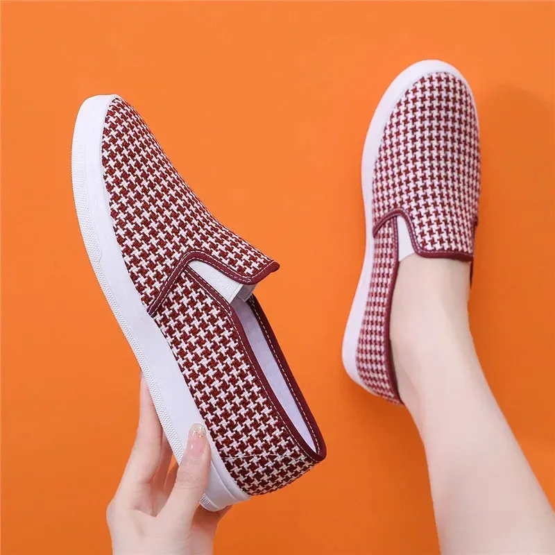Comfortable Canvas Slip-Ons for Women Ankle Slip On Sneaker