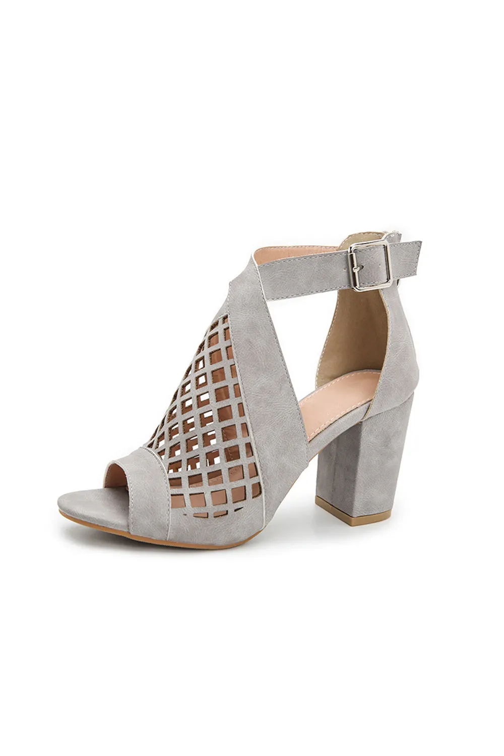 Outdoor Peep Toe Chunky Heel Fashion Shoes With Hollow-out Summer Sandals