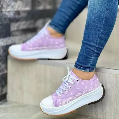 Pronation Sneakers Fashion Women Sneakers Casual Sport Shoes Pattern Canvas
