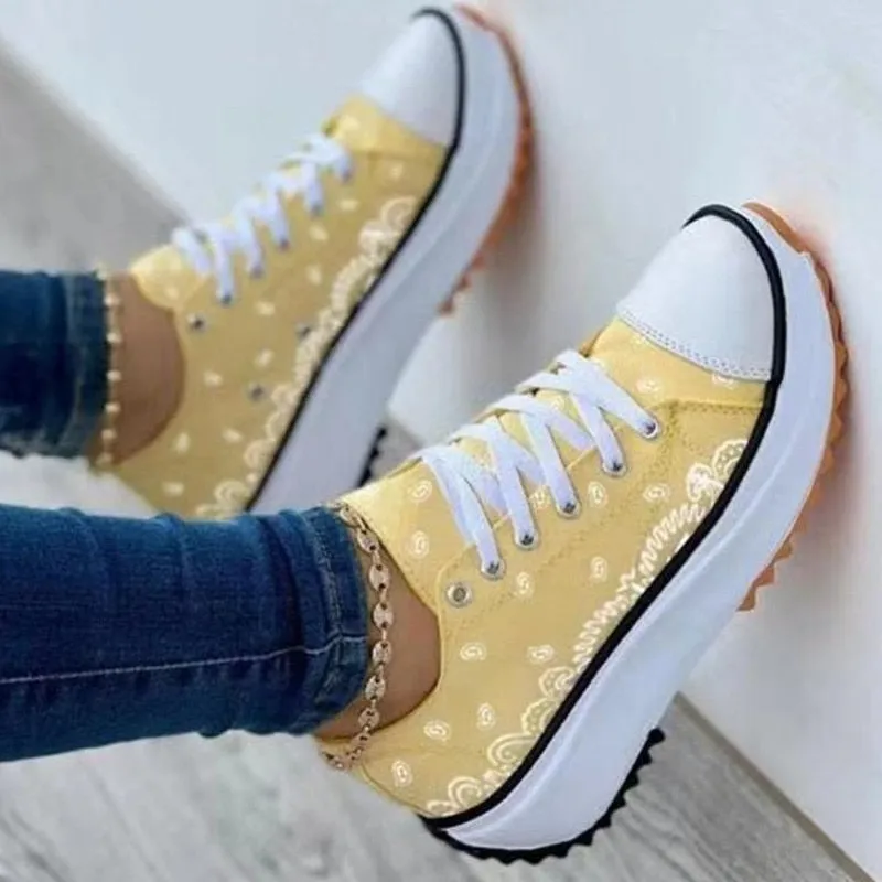 Sneakers For Office Fashion Women Sneakers Casual Sport Shoes Pattern Canvas