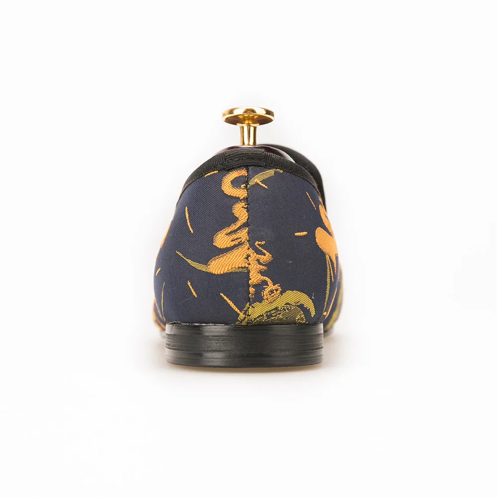 Lands End Slippers OneDrop Handmade Men Abstract Paintings Dress Shoes Smoking Slippers Prom Wedding Party Loafers