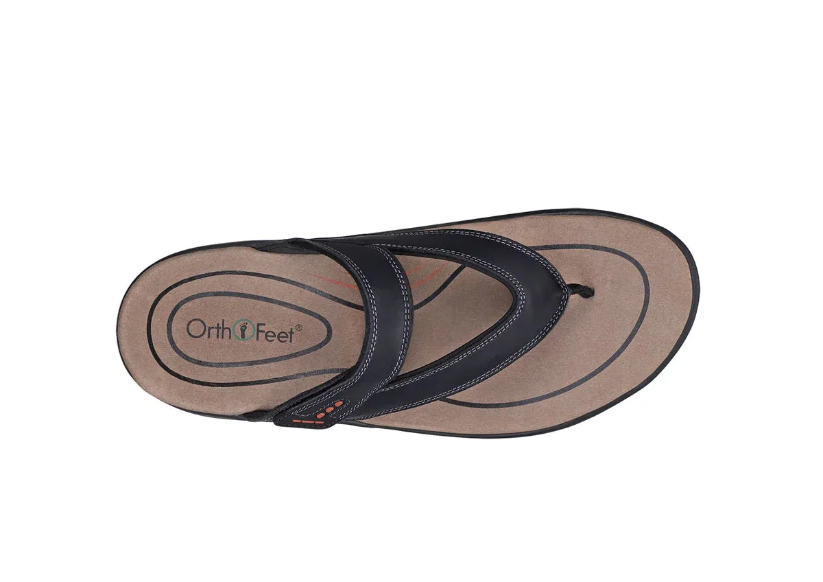 Orthofeet - men's Sandals - Eldorado - Black Sandals Flat Closed Toe