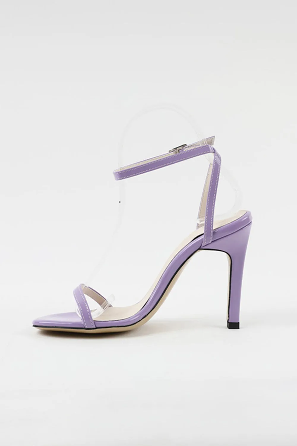 Outdoor Peep Toe Stiletto Heel Shoes With Buckle Ankle Strap Wedge Closed Toe Sandals