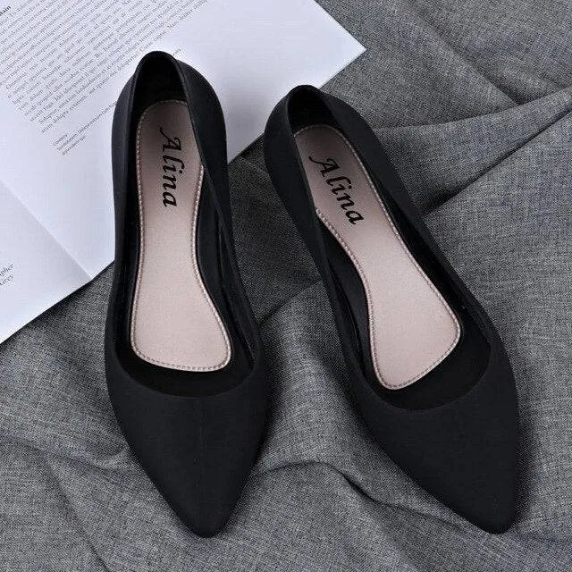 Pointed Wedges  women shoes  spring autumn shoes women Elegant Shallow Work Low heel Slip-On Comfiest Steel Toe Work Boots