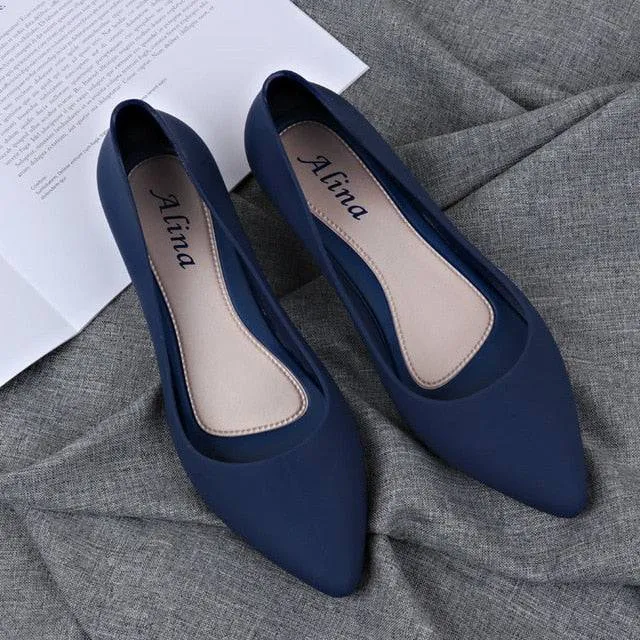 Pointed Wedges  women shoes  spring autumn shoes women Elegant Shallow Work Low heel Slip-On 9.5 Work Boots