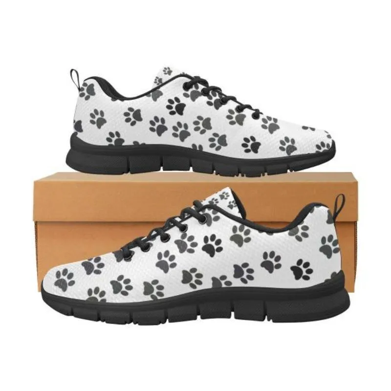 Paw Print Women Sneakers Breathable Lightweight Cat Walking Shoes Black Sole Good Looking Sneakers