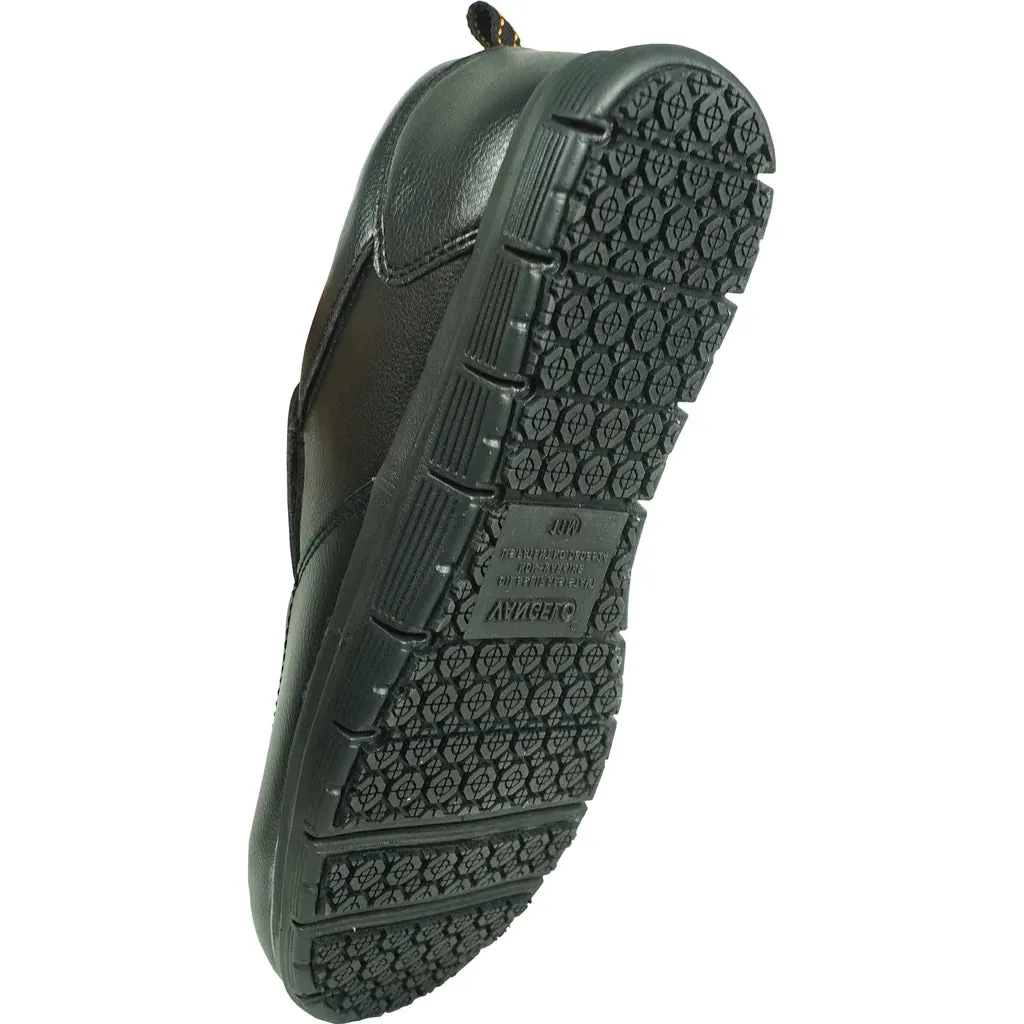 VANGELO Men Slip Resistant Shoe NICK-3 Black Best Slide On Work Boots