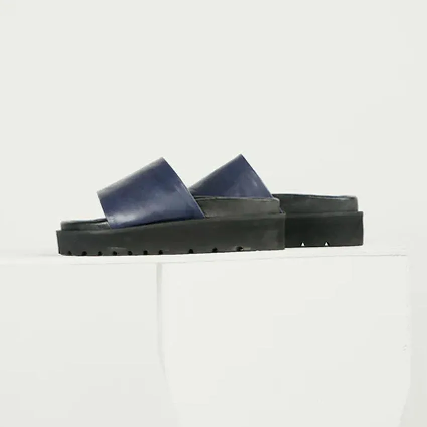 Ade Leather Slippers - Blue Hospital Slippers