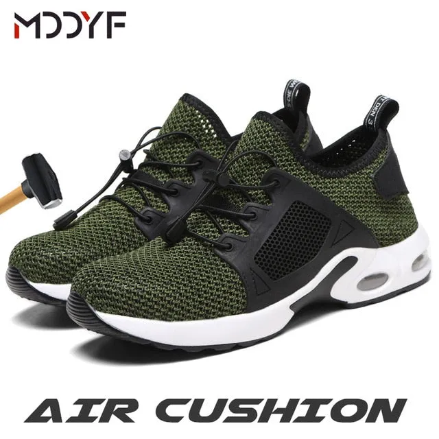 Breathable wrok shoes Men Safety Shoes lightweight Boots Steel Toe Cap Men Boots Indestructible Shoes Puncture-Proof Work Sneake Boots For Work