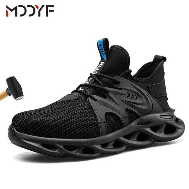 Work Boots Reno Breathable wrok shoes Men Safety Shoes lightweight Boots Steel Toe Cap Men Boots Indestructible Shoes Puncture-Proof Work Sneake
