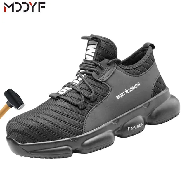 Decimator Work Boots Breathable wrok shoes Men Safety Shoes lightweight Boots Steel Toe Cap Men Boots Indestructible Shoes Puncture-Proof Work Sneake