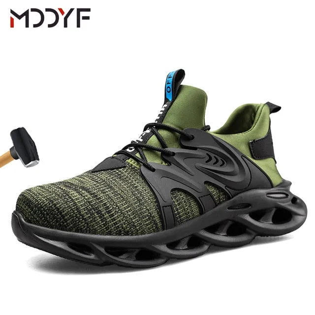 Breathable wrok shoes Men Safety Shoes lightweight Boots Steel Toe Cap Men Boots Indestructible Shoes Puncture-Proof Work Sneake Classic Work Boots