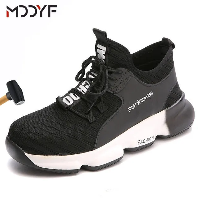 Breathable wrok shoes Men Safety Shoes lightweight Boots Steel Toe Cap Men Boots Indestructible Shoes Puncture-Proof Work Sneake Size 16 Steel Toe Work Boots