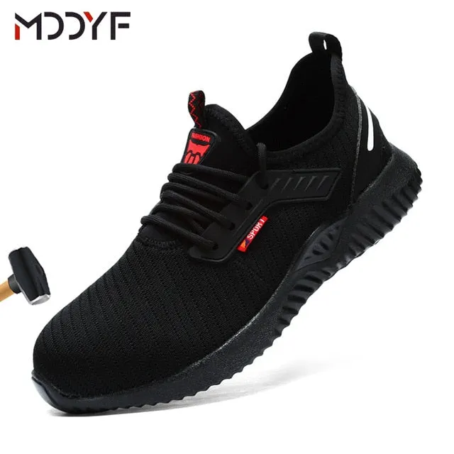 Breathable wrok shoes Men Safety Shoes lightweight Boots Steel Toe Cap Men Boots Indestructible Shoes Puncture-Proof Work Sneake Cheap Good Quality Work Boots