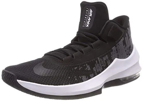 Asics Climbing Shoes Nike Men's Air Max Infuriate 2 Mid Basketball Shoe Black/White/Anthracite Size 11.5 M US