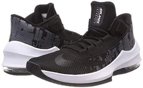 Dsw Asics Shoes Nike Men's Air Max Infuriate 2 Mid Basketball Shoe Black/White/Anthracite Size 11.5 M US