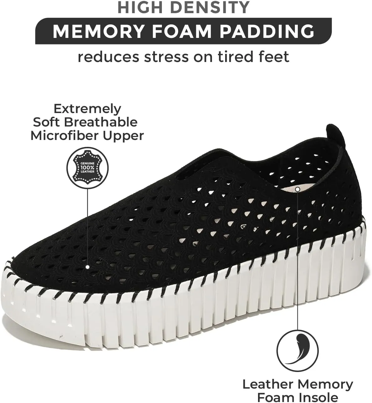 Platform Sneakers for Women - Lightweight Shoes for Women - Slip-On Womens Shoes, Non Slip Work Shoes Women, Leather Insole Walking Shoes Women Footwear (Daffodil) Boots Stop Working