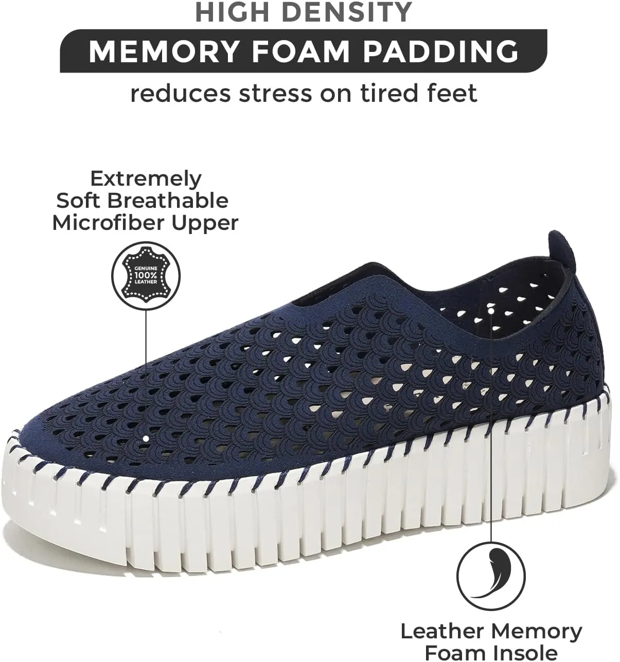 Platform Sneakers for Women - Lightweight Shoes for Women - Slip-On Womens Shoes, Non Slip Work Shoes Women, Leather Insole Walking Shoes Women Footwear (Daffodil) Groundbreaker Square Toe Work Boots