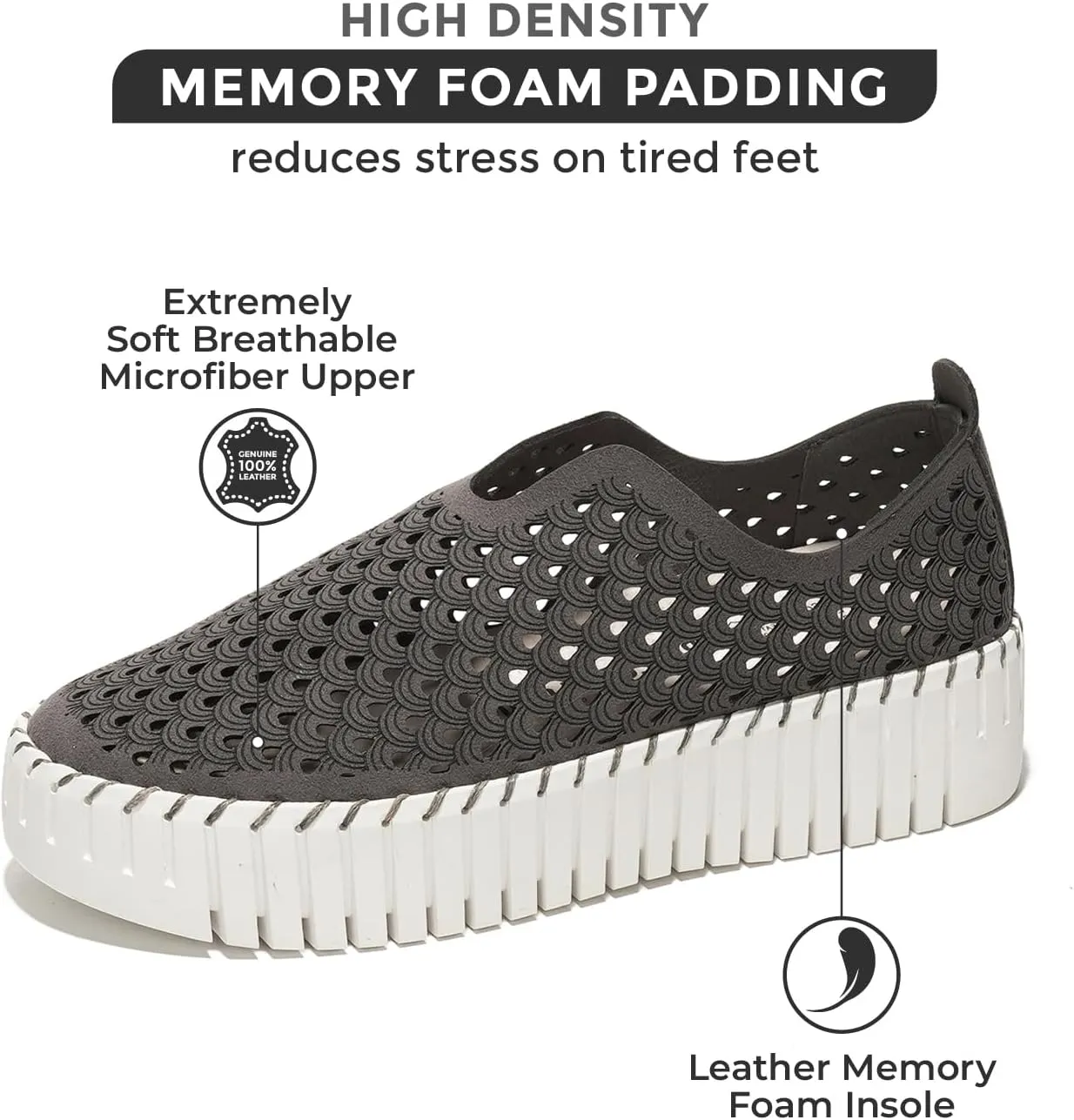 Narrow Work Boots Platform Sneakers for Women - Lightweight Shoes for Women - Slip-On Womens Shoes, Non Slip Work Shoes Women, Leather Insole Walking Shoes Women Footwear (Daffodil)