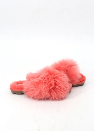 Moppers Slippers Women's Fur Slippers,Dark Peach