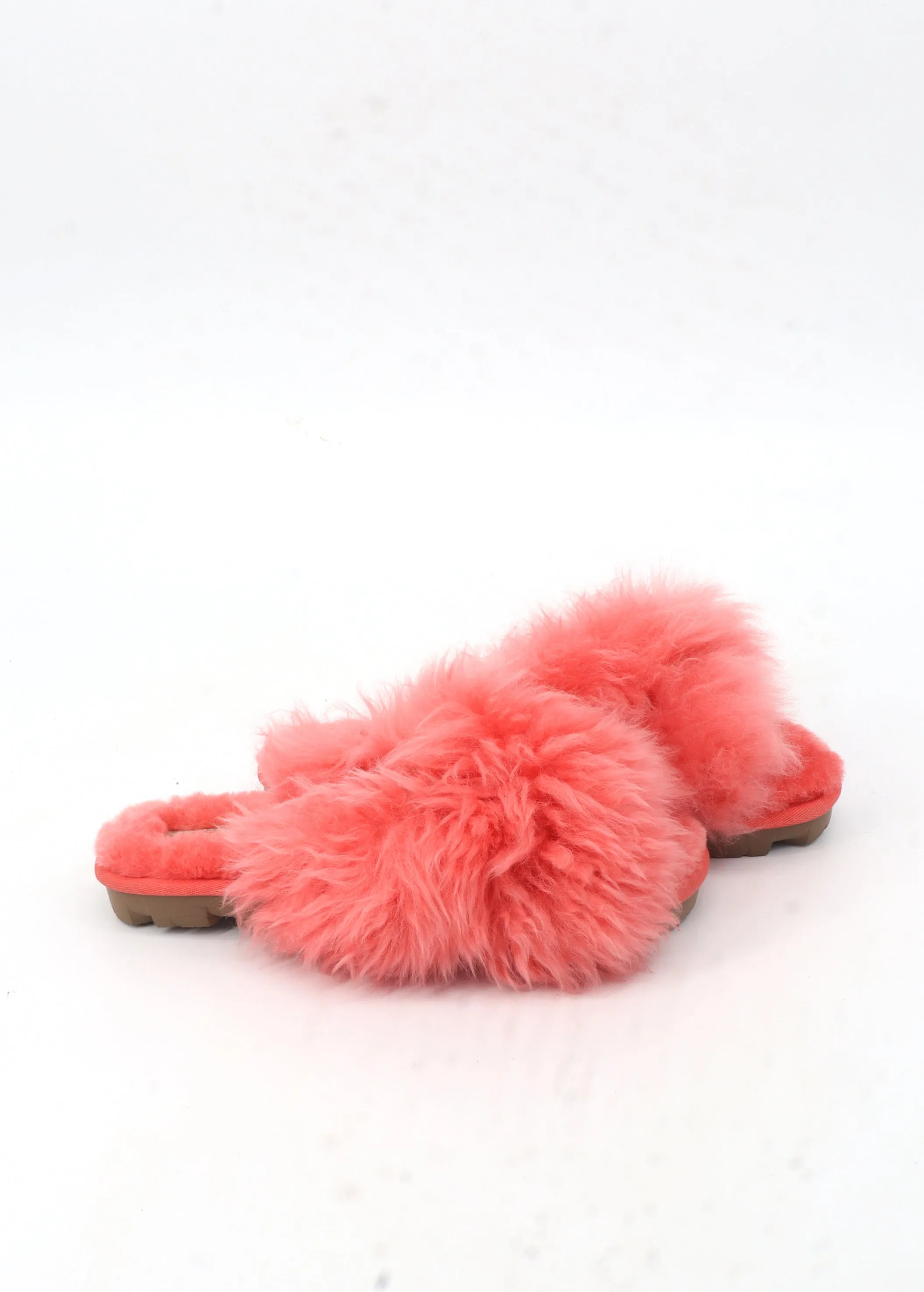 Dark Brown Slippers Women's Fur Slippers,Dark Peach