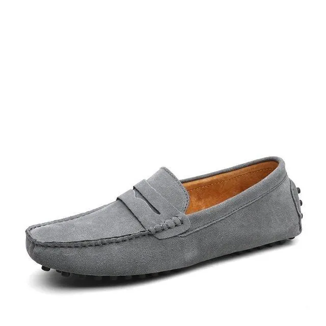 Men's penny loafers soft casual driving shoes daily slip on flats Marc Suede Loafers