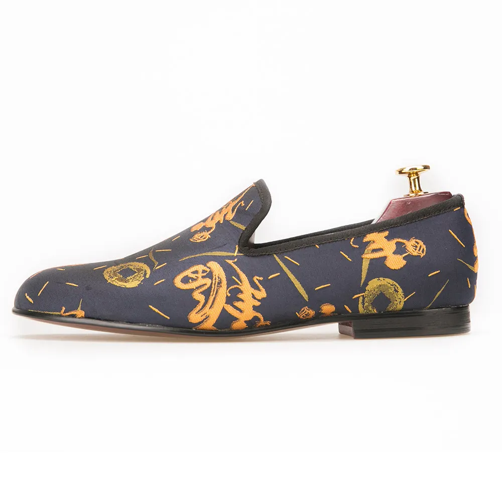 Explorer Slippers OneDrop Handmade Men Abstract Paintings Dress Shoes Smoking Slippers Prom Wedding Party Loafers