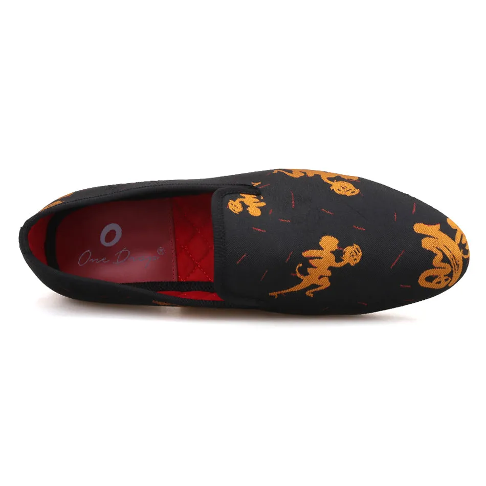 Slippers With Insoles OneDrop Handmade Men Abstract Paintings Dress Shoes Smoking Slippers Prom Wedding Party Loafers