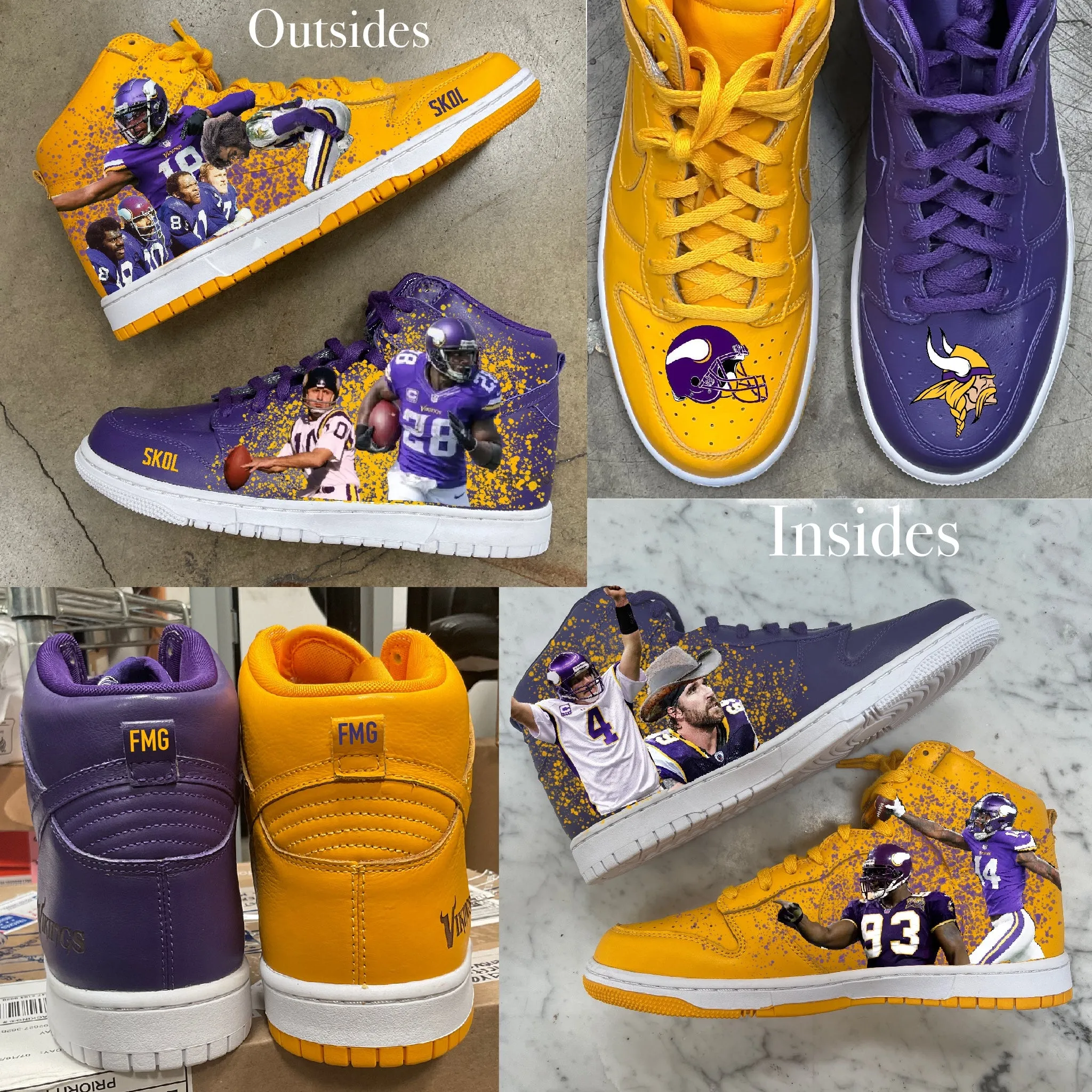 Tennis Shoes Asics Gel Resolution 7 Vikings Theme Dunks - Custom Order - Full Invoice