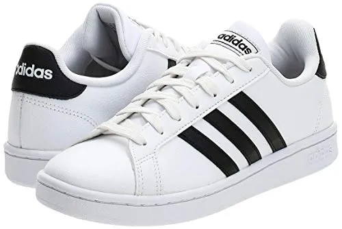 Adidas Yeezy Shoes Uk Adidas Girls Grand Court Core Black/FTWR White Leather Tennis Shoes-6 UK (F36483)