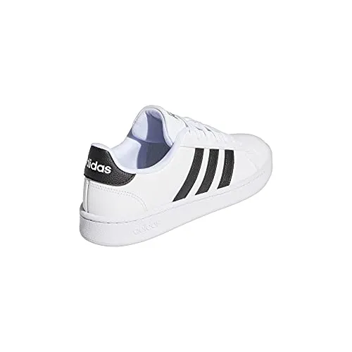 Adidas Ae Shoes Adidas Girls Grand Court Core Black/FTWR White Leather Tennis Shoes-6 UK (F36483)