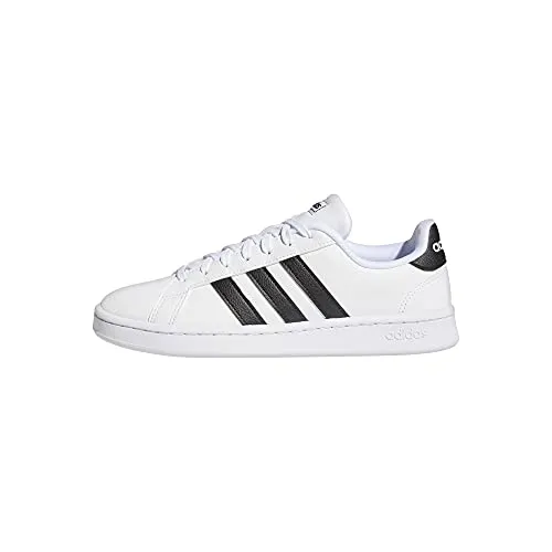 Adidas Girls Grand Court Core Black/FTWR White Leather Tennis Shoes-6 UK (F36483) Adidas Sleek Shoes
