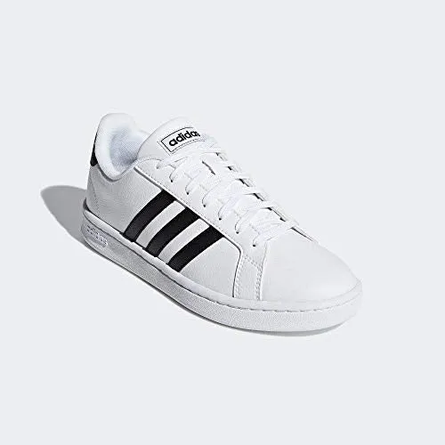 Adida Samba Shoes Adidas Girls Grand Court Core Black/FTWR White Leather Tennis Shoes-6 UK (F36483)