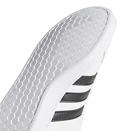 Adidas Girls Grand Court Core Black/FTWR White Leather Tennis Shoes-6 UK (F36483) Adidas Without Laces Shoes