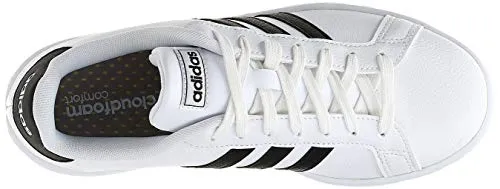 Adidas Girls Grand Court Core Black/FTWR White Leather Tennis Shoes-6 UK (F36483) Kith Adidas Shoes
