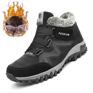 Brand Men Snow Boots Plus Size 45 New Men Boots with Fur Unisex Winter Snow Botas Warm Plush Shoes High Top Boots Autumn Square Toe Flats Shoes